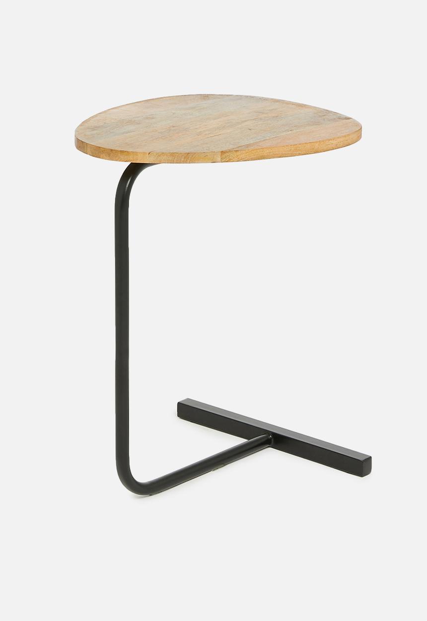 Sixth Floor - Lima metal & wood side table - black