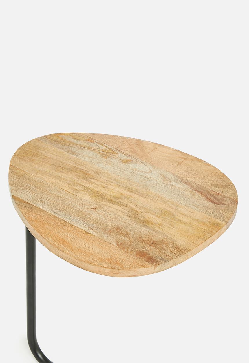 Sixth Floor - Lima metal & wood side table - black
