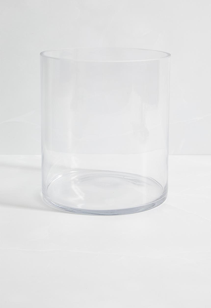 Silk By Design - Cylinder glass vase short - clear