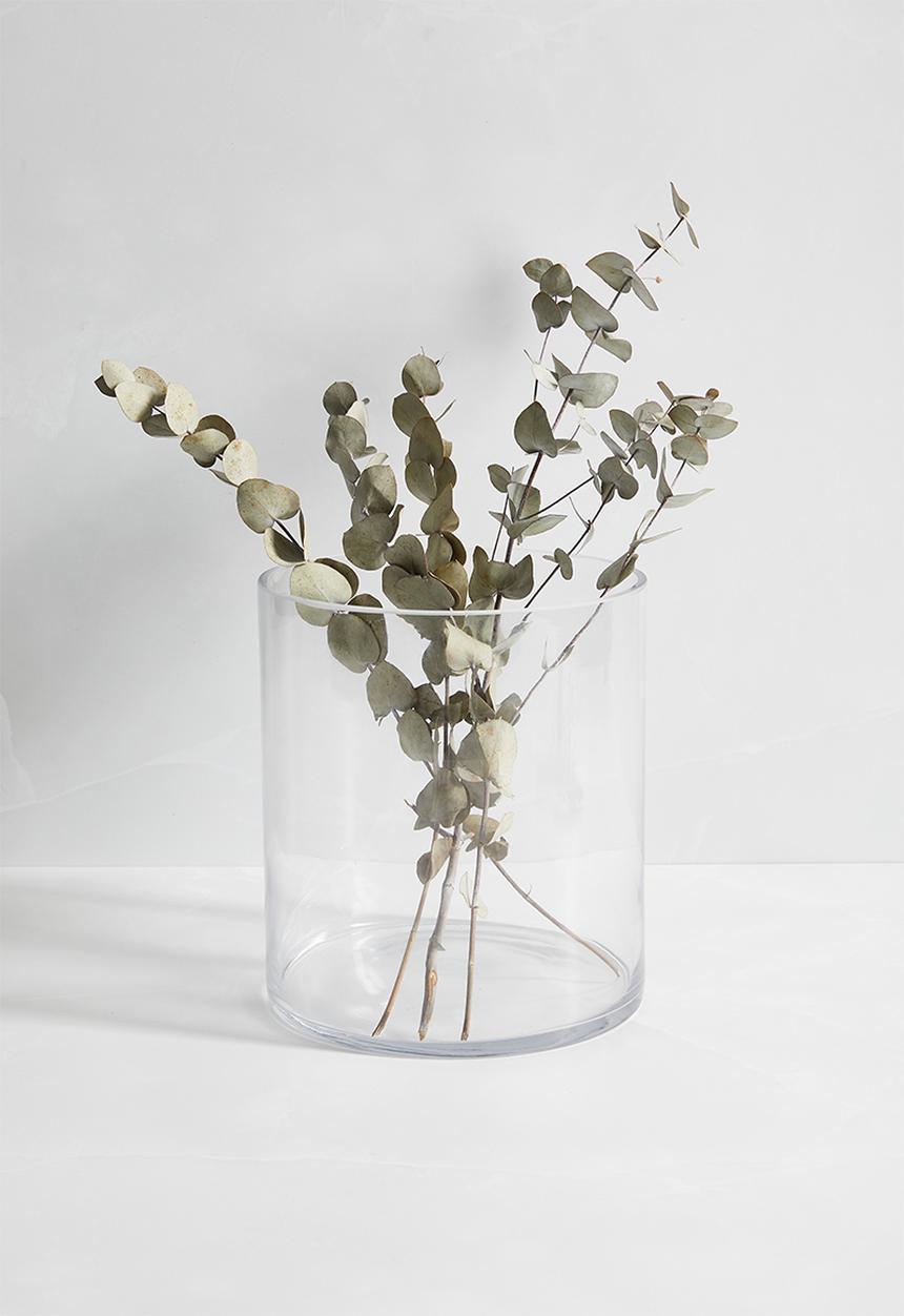 Silk By Design - Cylinder glass vase short - clear
