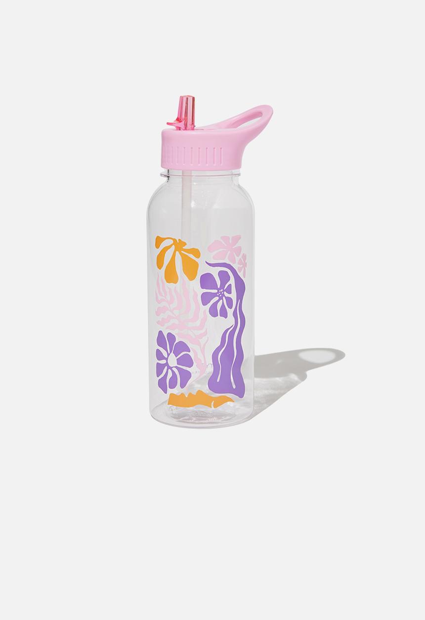 Typo - Drink it up bottle - abstract floral clear