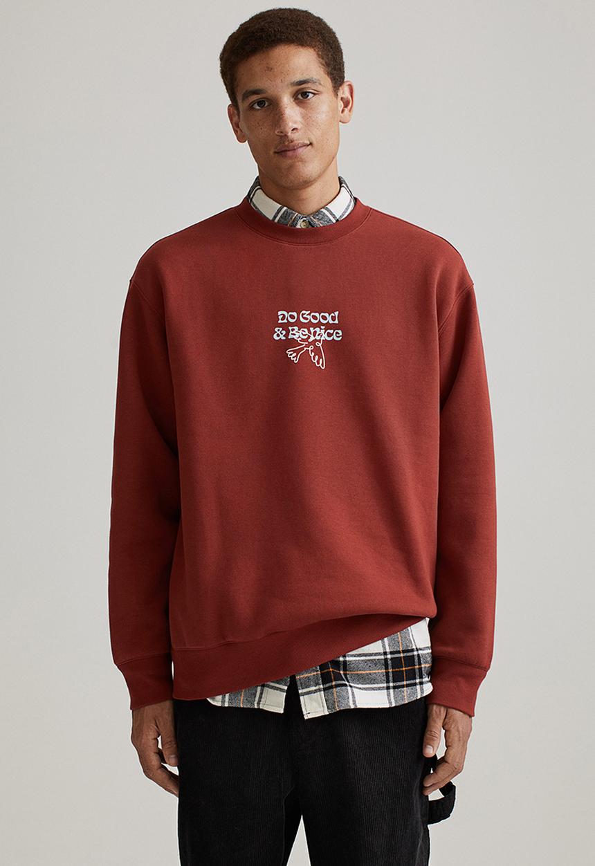 H&M - Relaxed fit printed sweatshirt - rust orange/do good