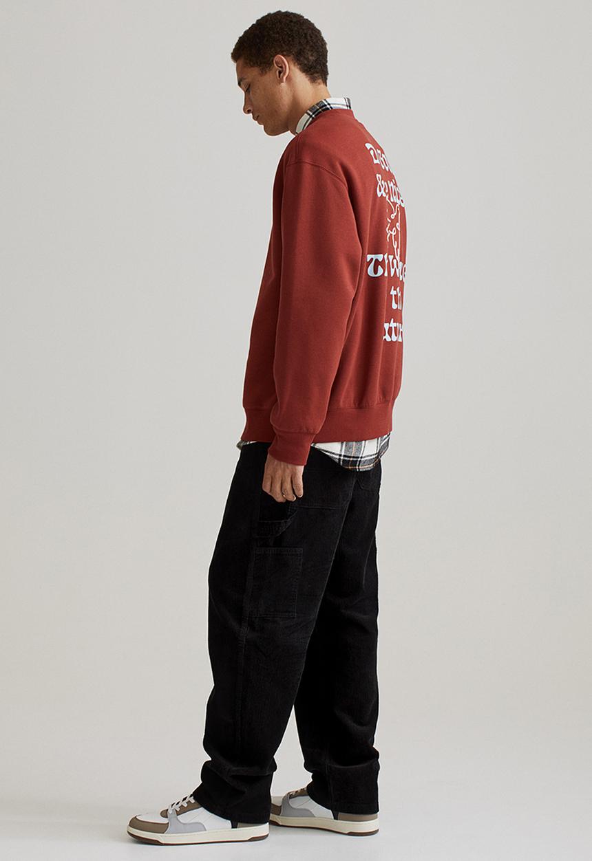 H&M - Relaxed fit printed sweatshirt - rust orange/do good