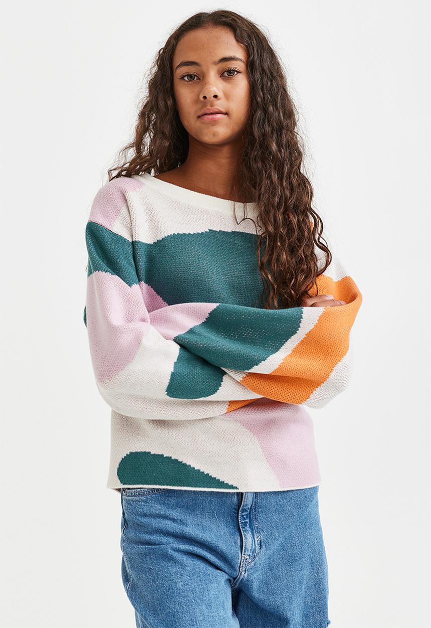H&M - Oversized jumper - light pink/patterned