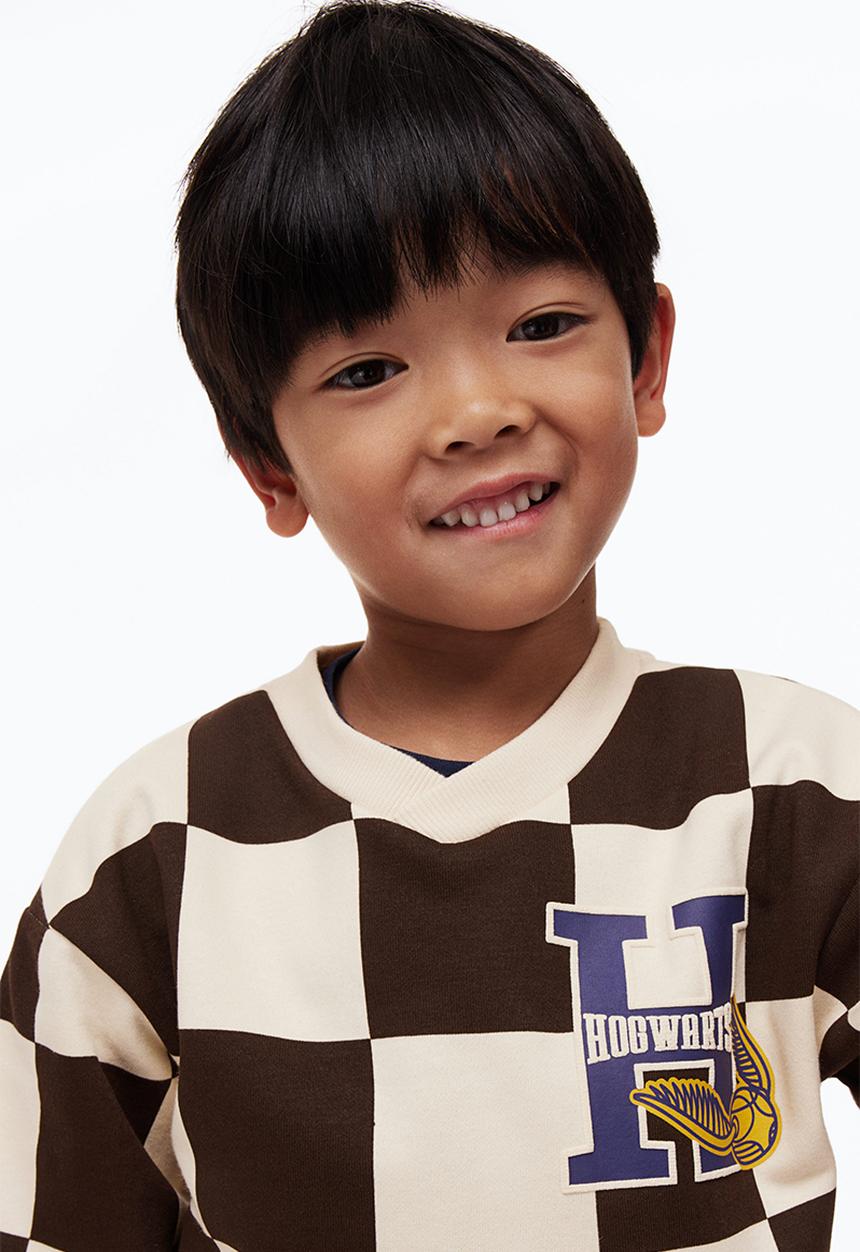 H&M - Print-motif sweatshirt - vanilla/hogwarts