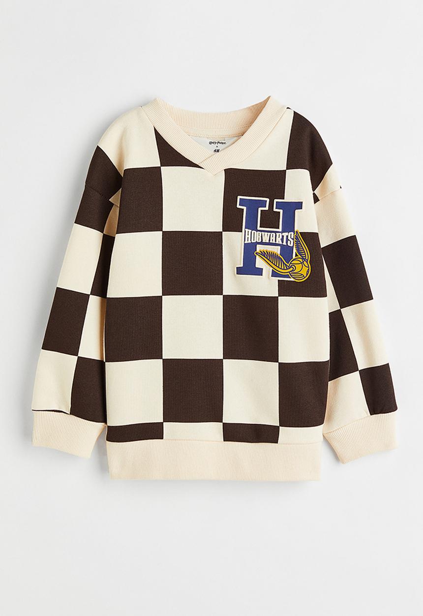 H&M - Print-motif sweatshirt - vanilla/hogwarts