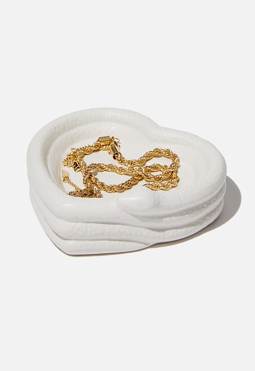 Typo - Trinket tray - ecru snake heart