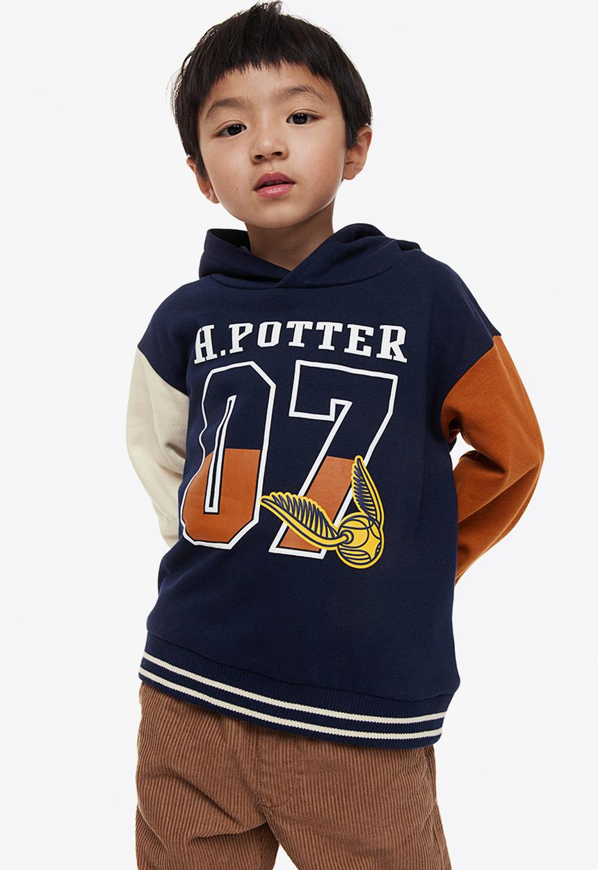 H&M - Oversized printed hoodie - dark blue/harry potter