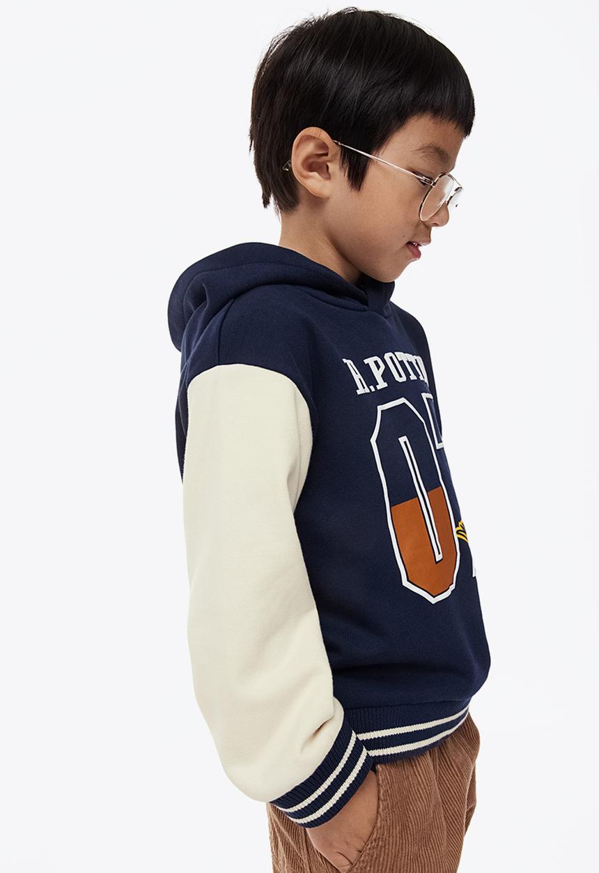 H&M - Oversized printed hoodie - dark blue/harry potter
