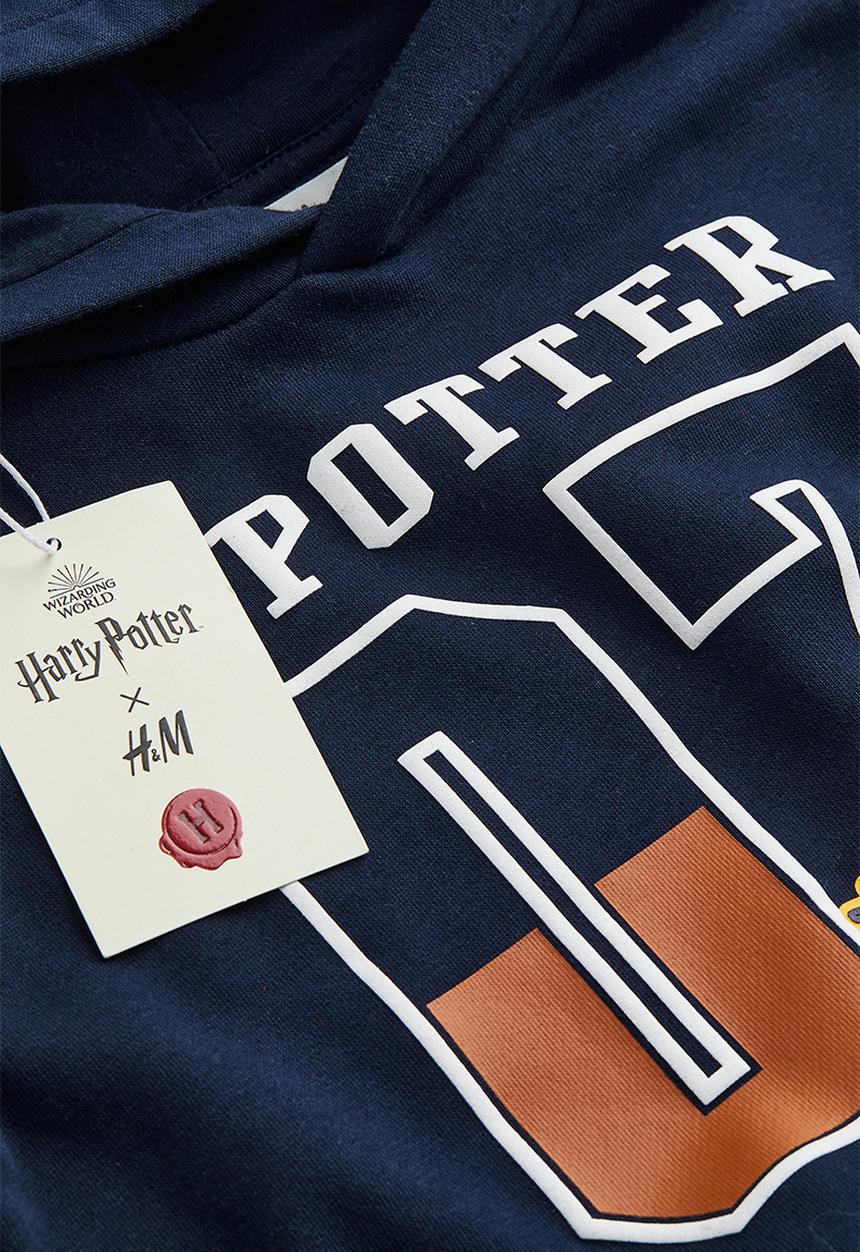 H&M - Oversized printed hoodie - dark blue/harry potter