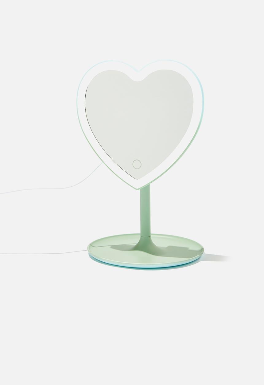 Typo - Shaped mirror desk lamp - polar blue & spring mint ombre heart
