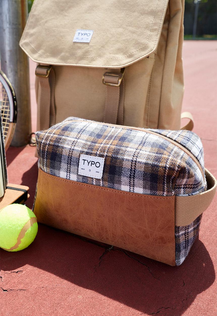 Typo - Explorer wash bag - check/mid tan