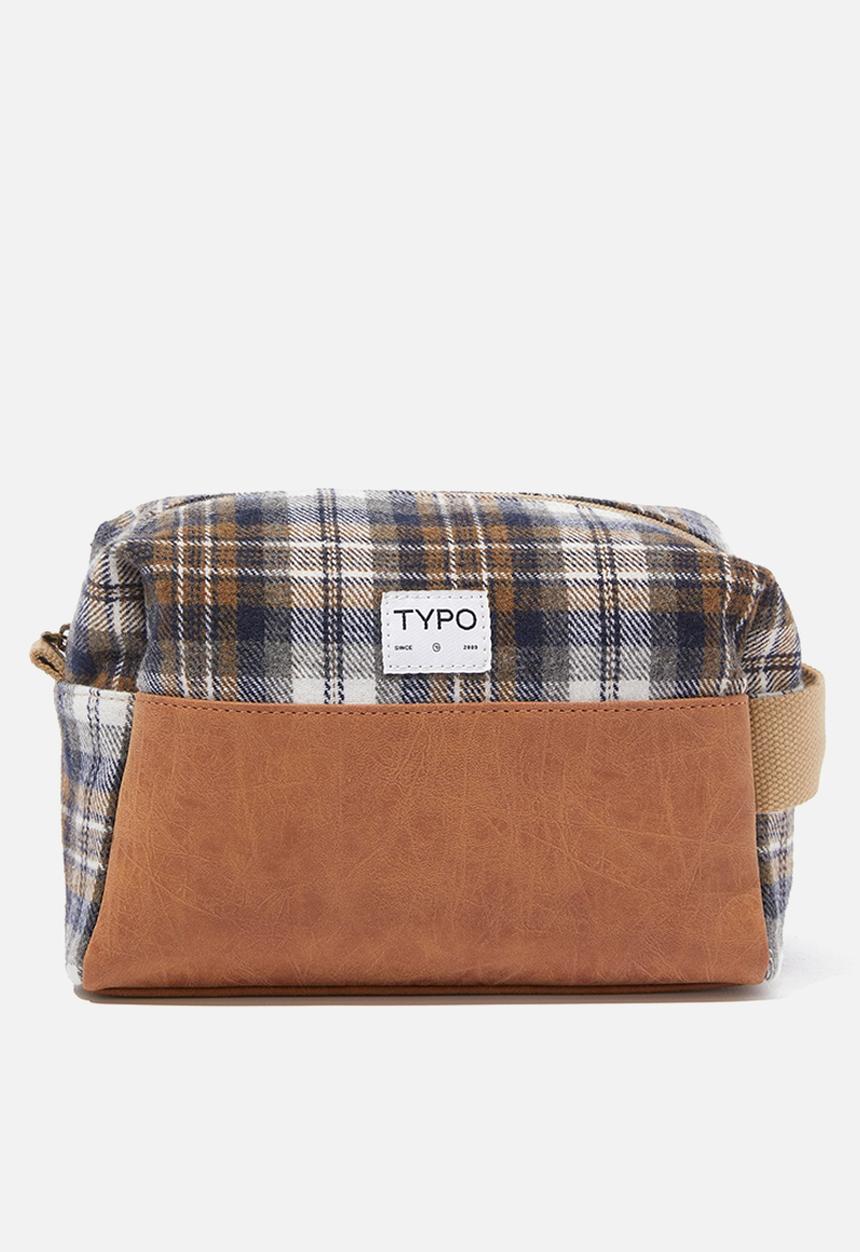 Typo - Explorer wash bag - check/mid tan