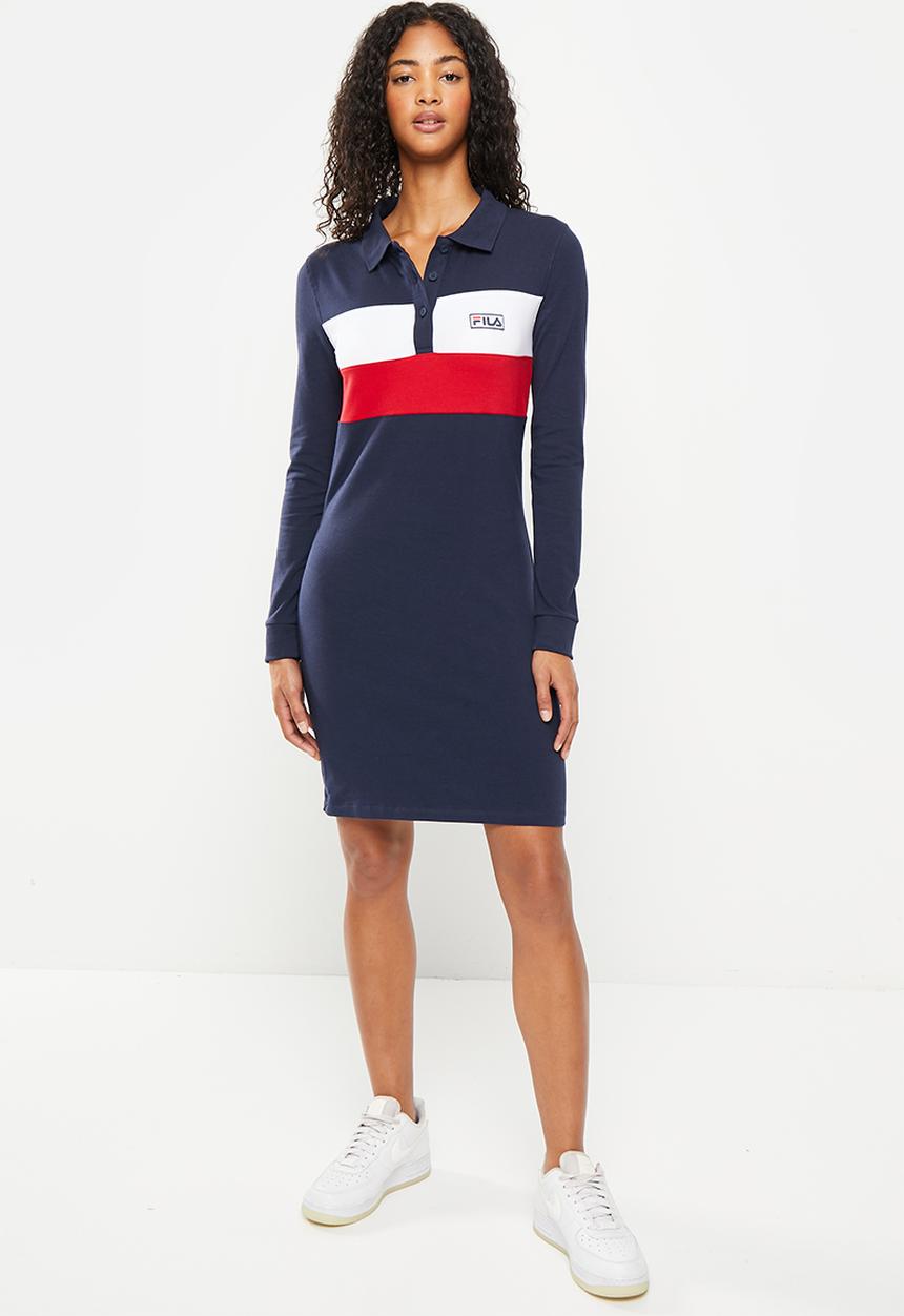 FILA - Catalina long sleeve golfer dress - peacoat