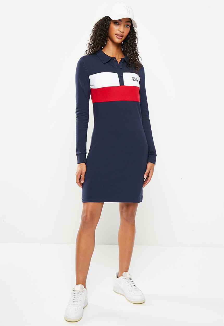 FILA - Catalina long sleeve golfer dress - peacoat