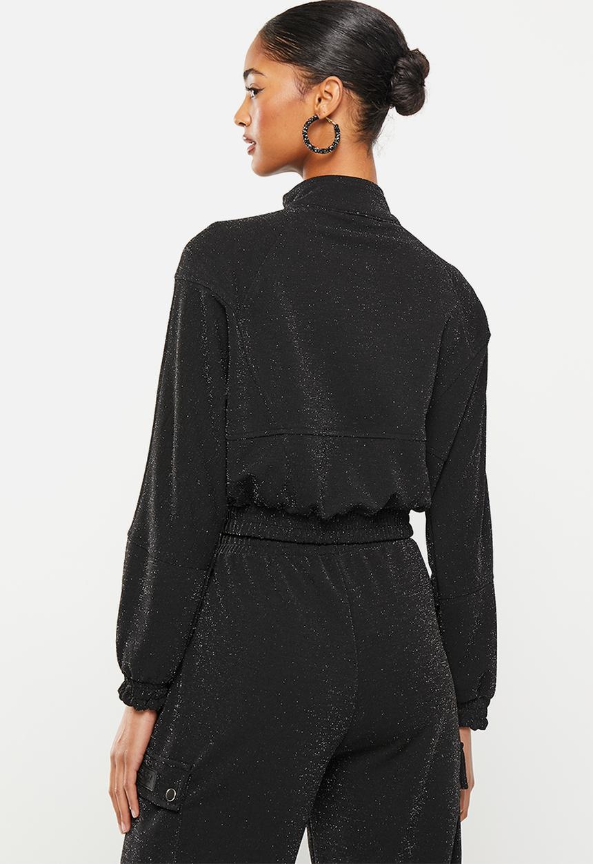 SISSY BOY - Gangs all here pannelled zip through jacket with press studs - black