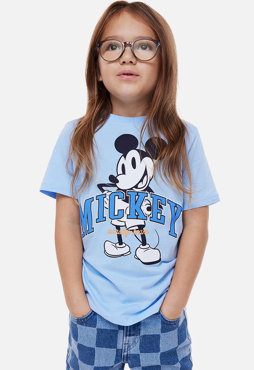 H&M - Unisex Printed t-shirt - light blue/mickey mouse