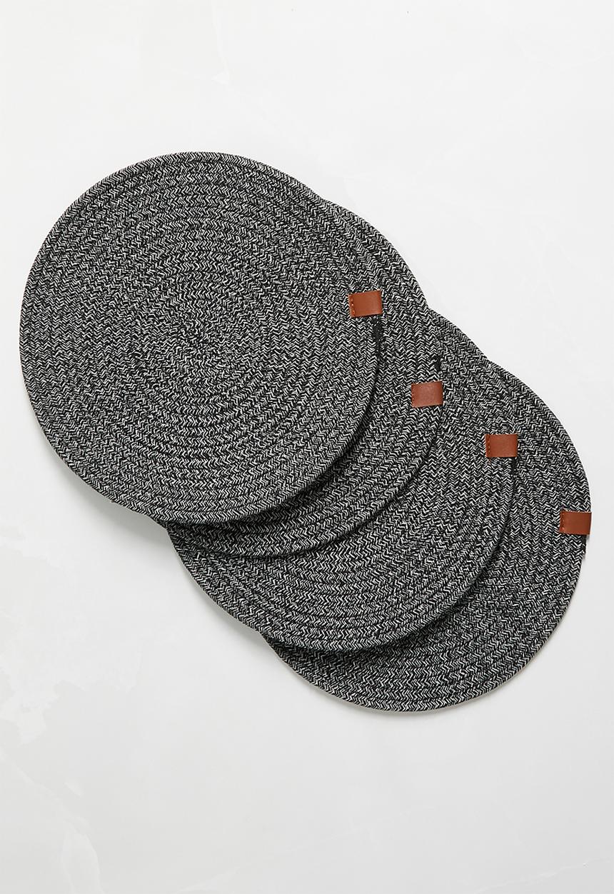 Sixth Floor - Dipuo rope placemat set of 4 - night ash