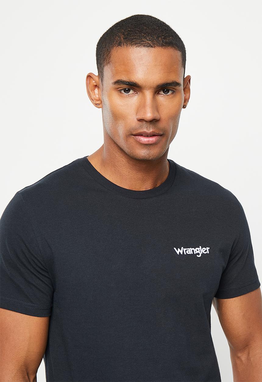 Wrangler - Small kabel emb short sleeve tee - indigo