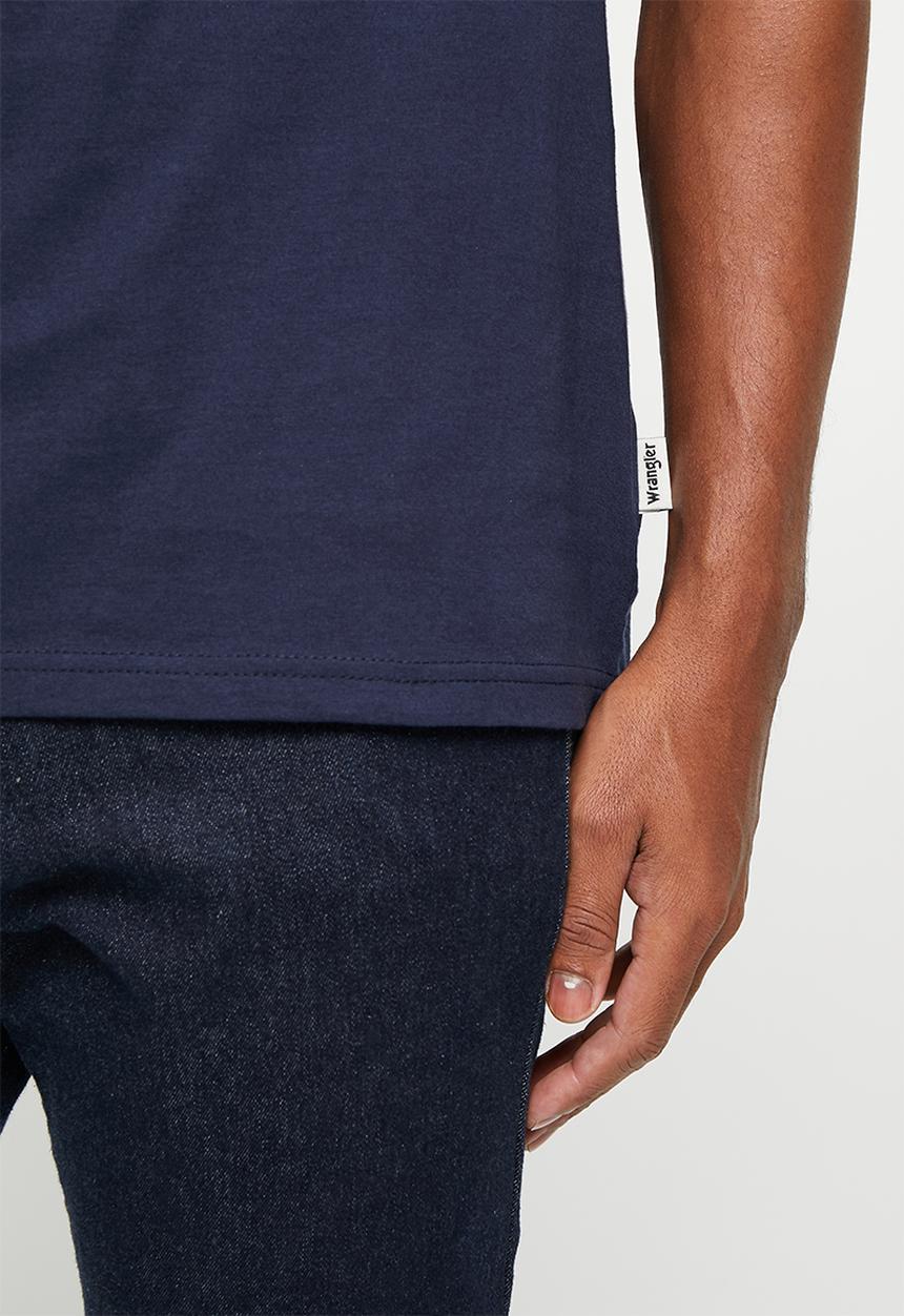 Wrangler - Small kabel emb short sleeve tee - navy