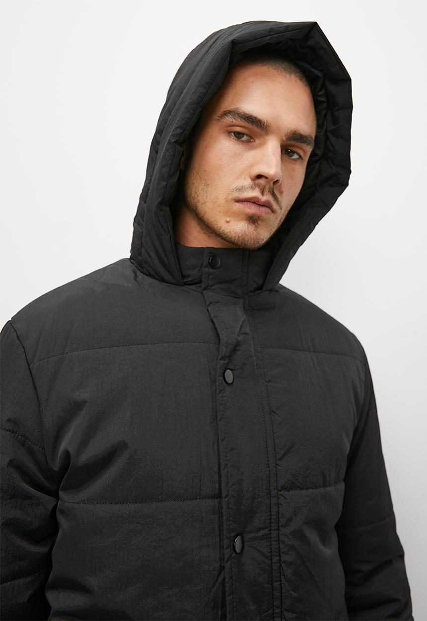 Superbalist - Shaw long heavyweight puffer jacket - black