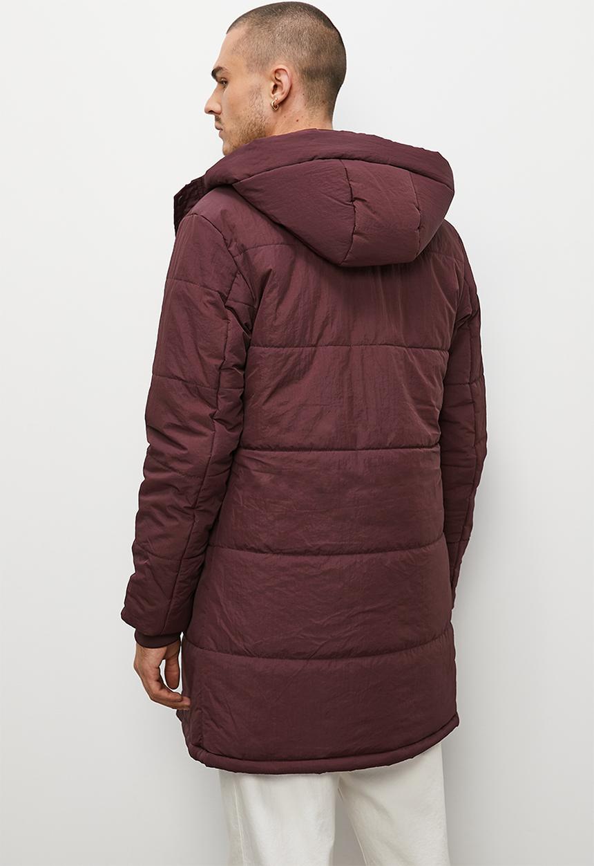Superbalist - Shaw long heavyweight puffer jacket - plum