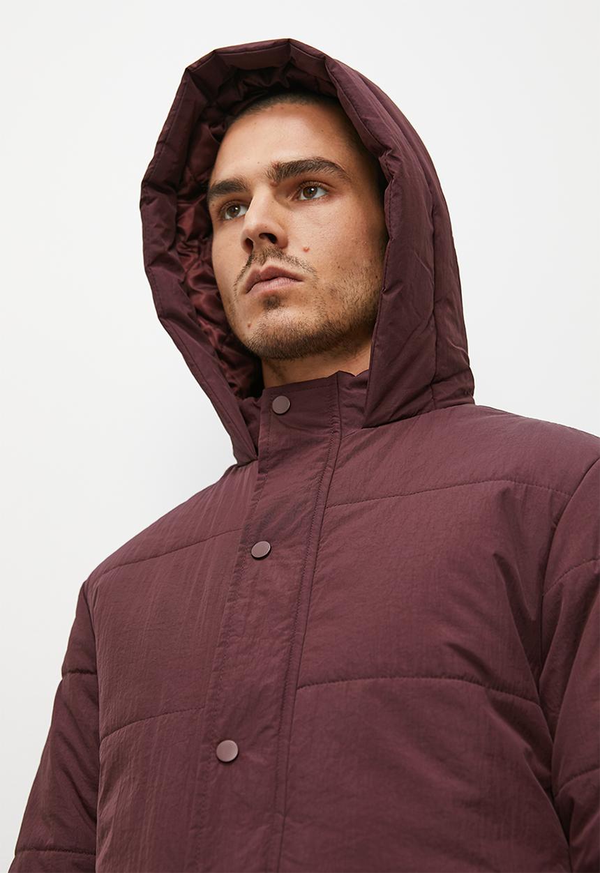 Superbalist - Shaw long heavyweight puffer jacket - plum