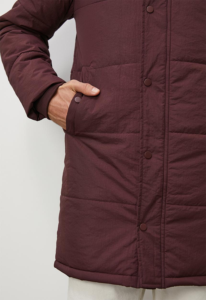 Superbalist - Shaw long heavyweight puffer jacket - plum