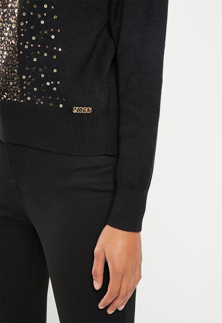 SISSY BOY - Xerxes: fitted knitted sweater - black