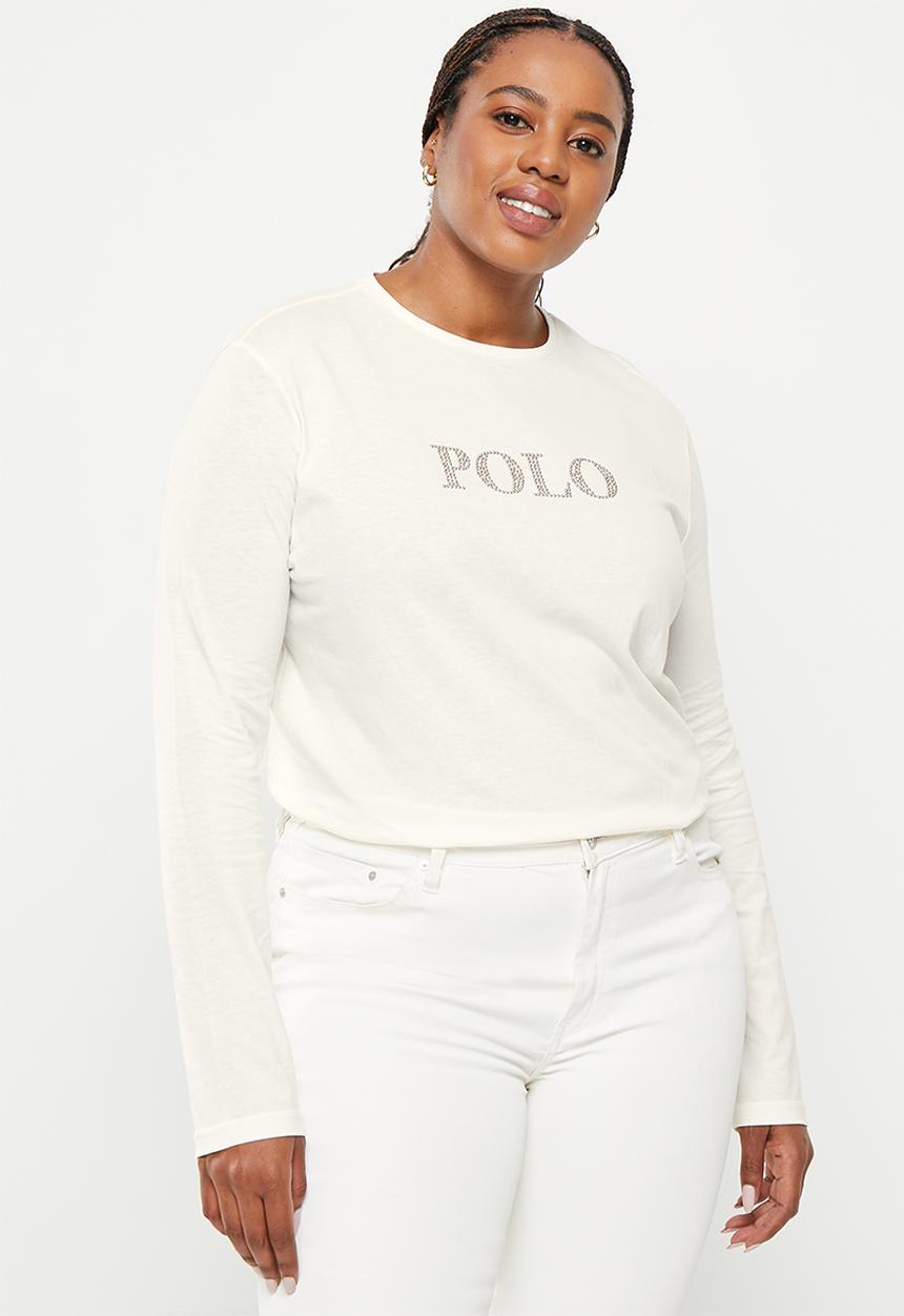 POLO - Plus wmn nailhead long sleeve t-shirt - ecru