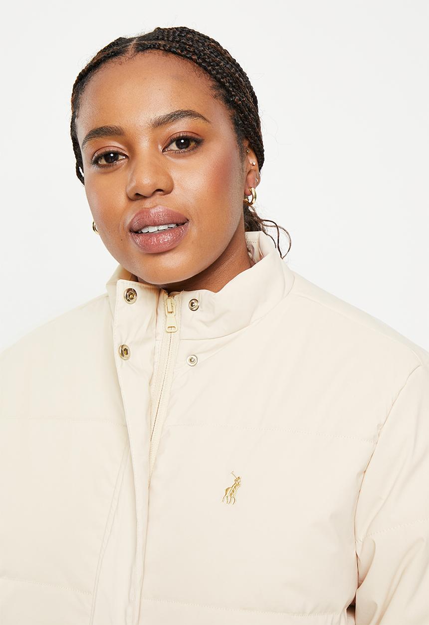 POLO - Plus wmn long sleeve puffer jacket - stone