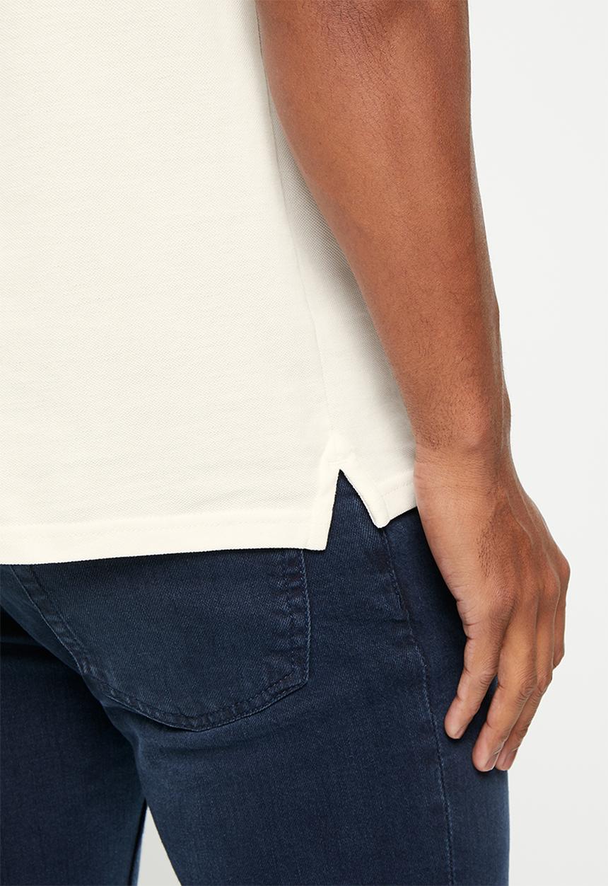 Ben Sherman - Colour block rib polo - snow white