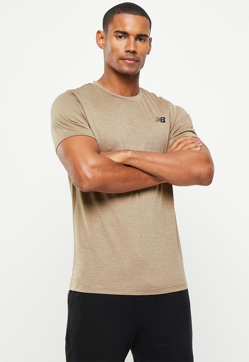 New Balance  - Tenacity short sleeve - mushroom heather
