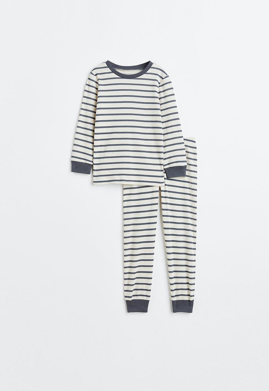 H&M - Cotton pyjamas - grey/striped