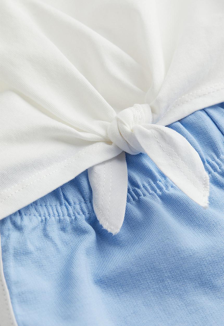 H&M - 2 Piece cotton set - white & light blue