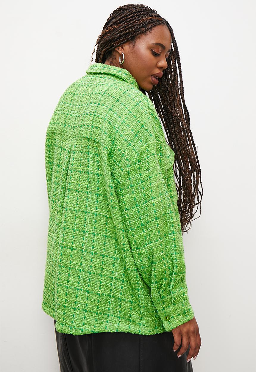 Superbalist - Tweed overshirt - green check