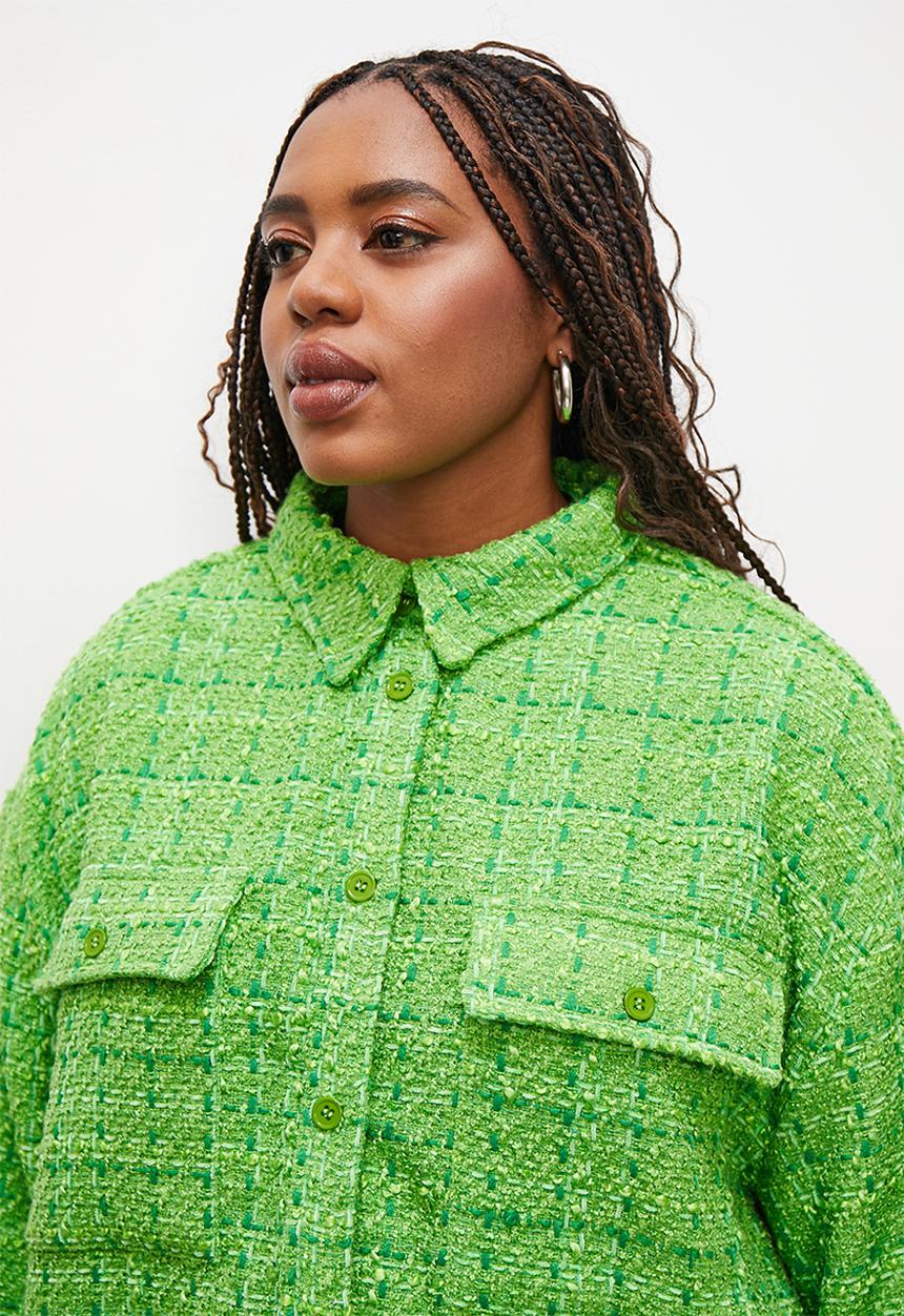 Superbalist - Tweed overshirt - green check