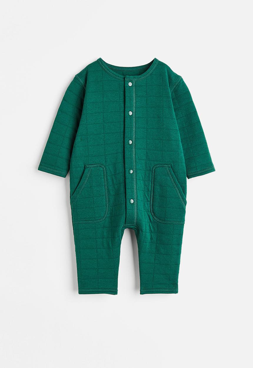 H&M - Quilted jersey romper suit - dark green