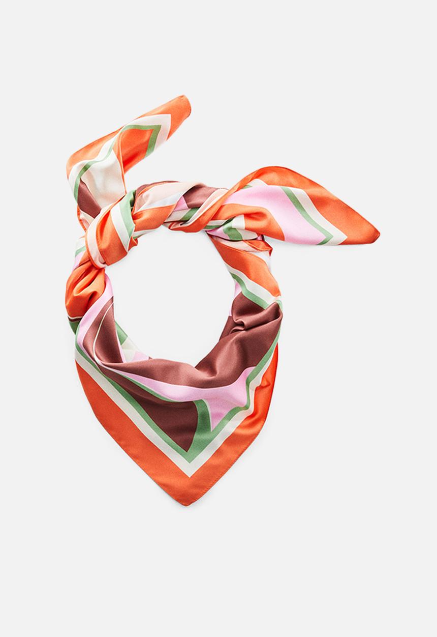 MANGO - Neck scarf florida - pink