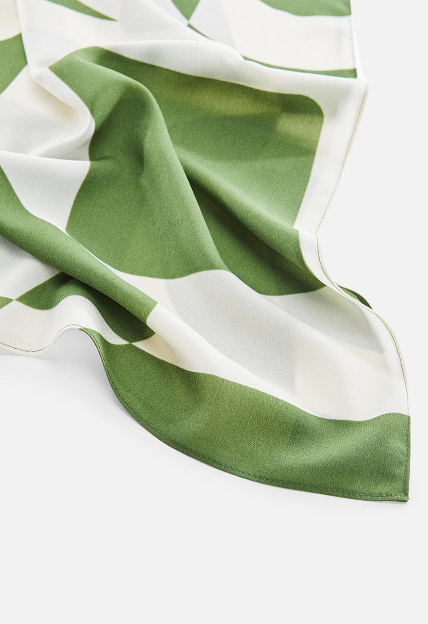 MANGO - Neck scarf frida - green