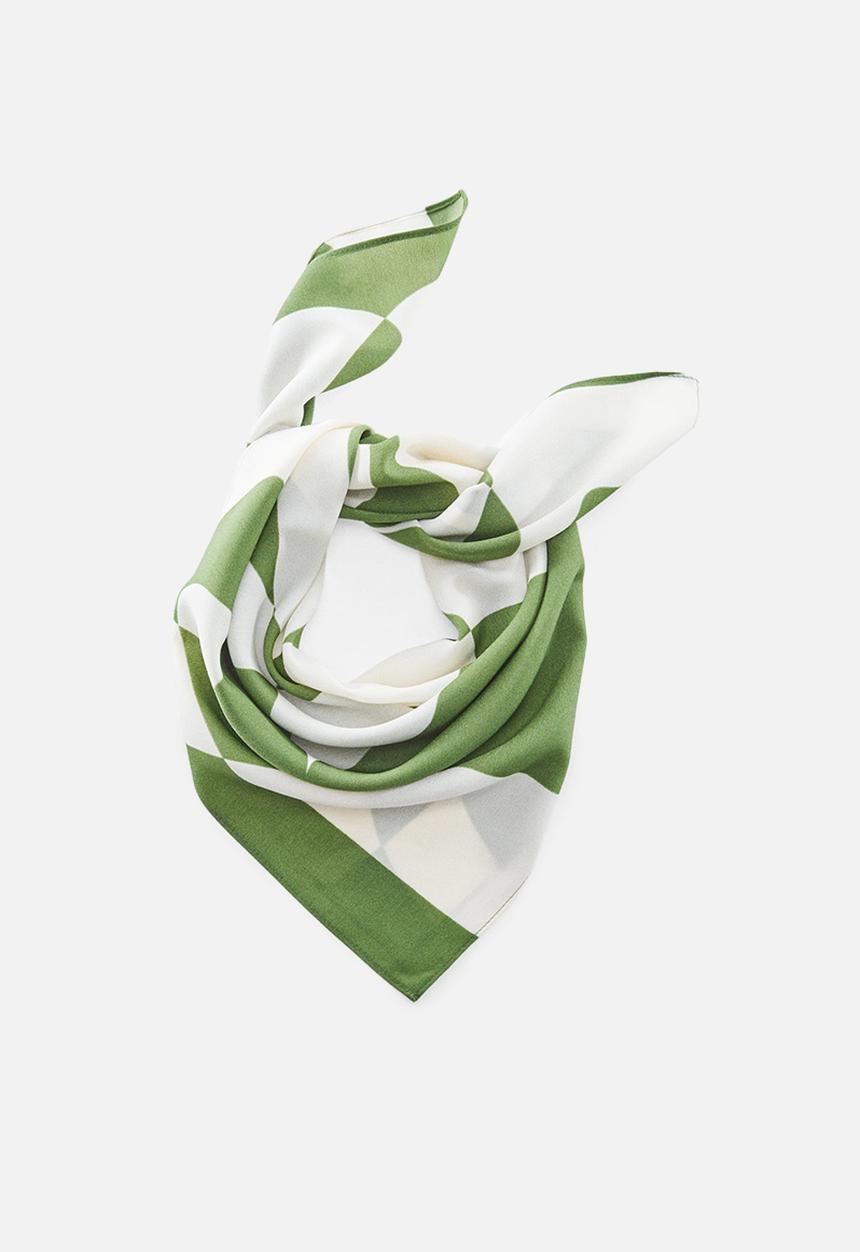 MANGO - Neck scarf frida - green