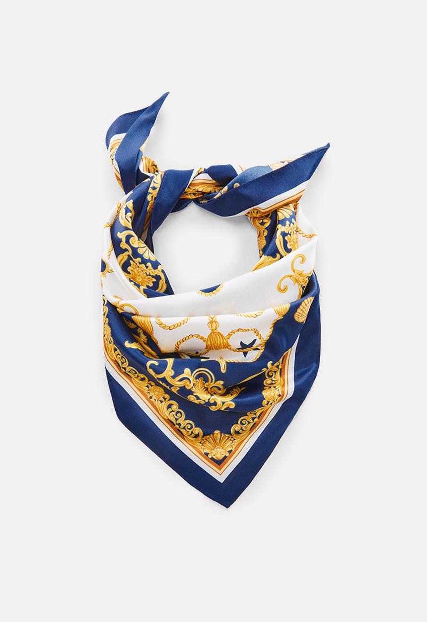 MANGO - Neck scarf star - navy