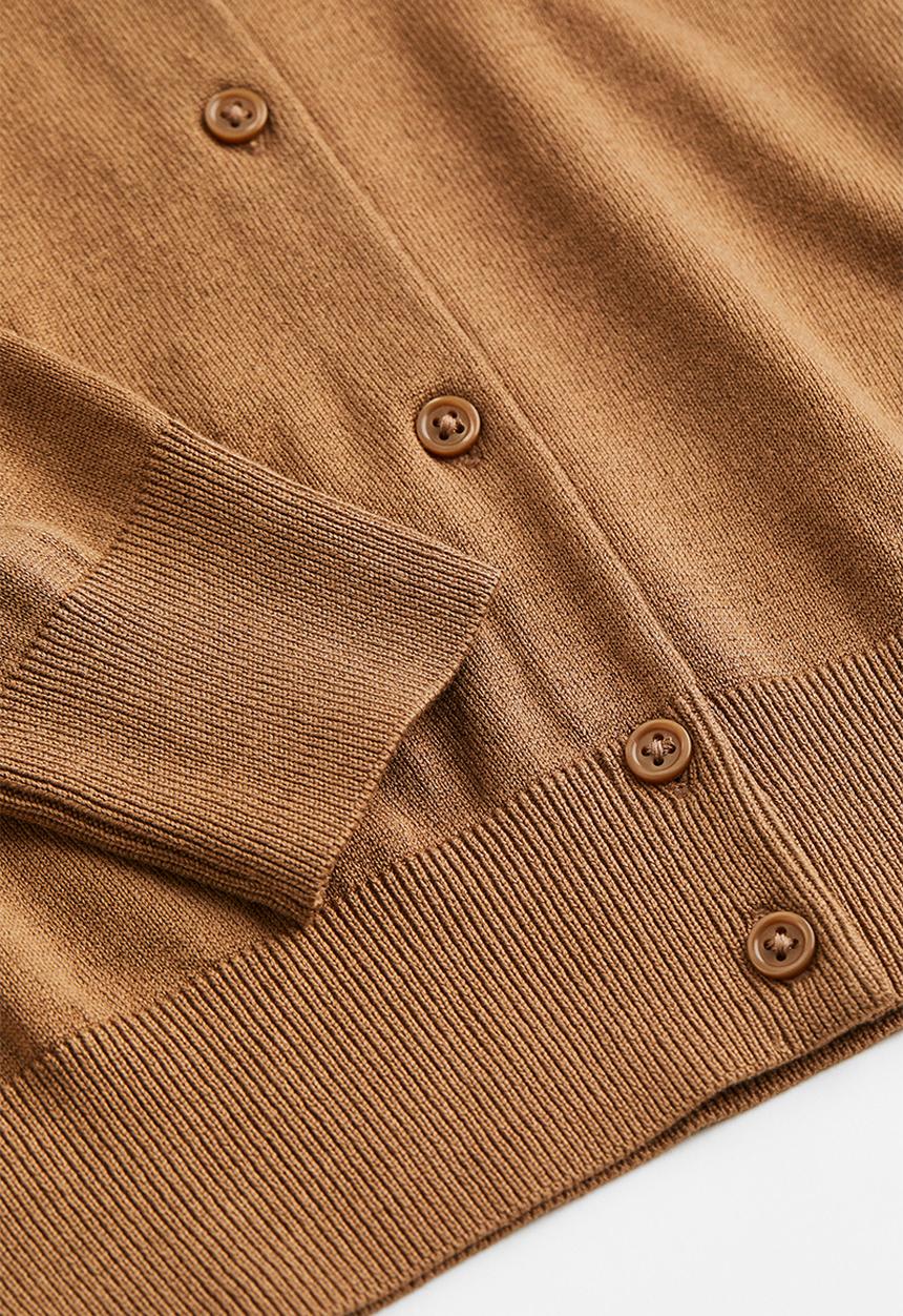 H&M - Fine-knit cardigan - dark beige