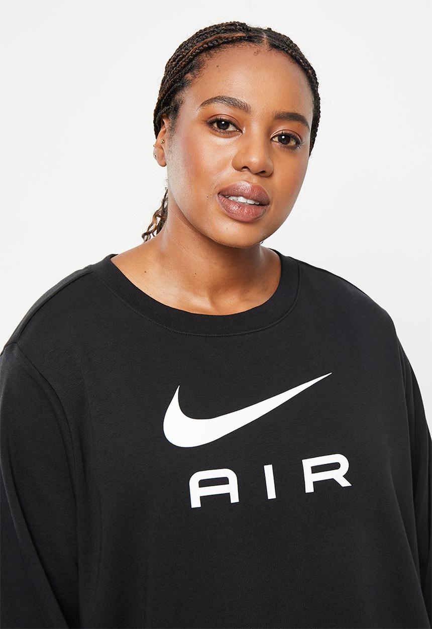 Nike - Plus w nike sportswear air fleece crew - black & white