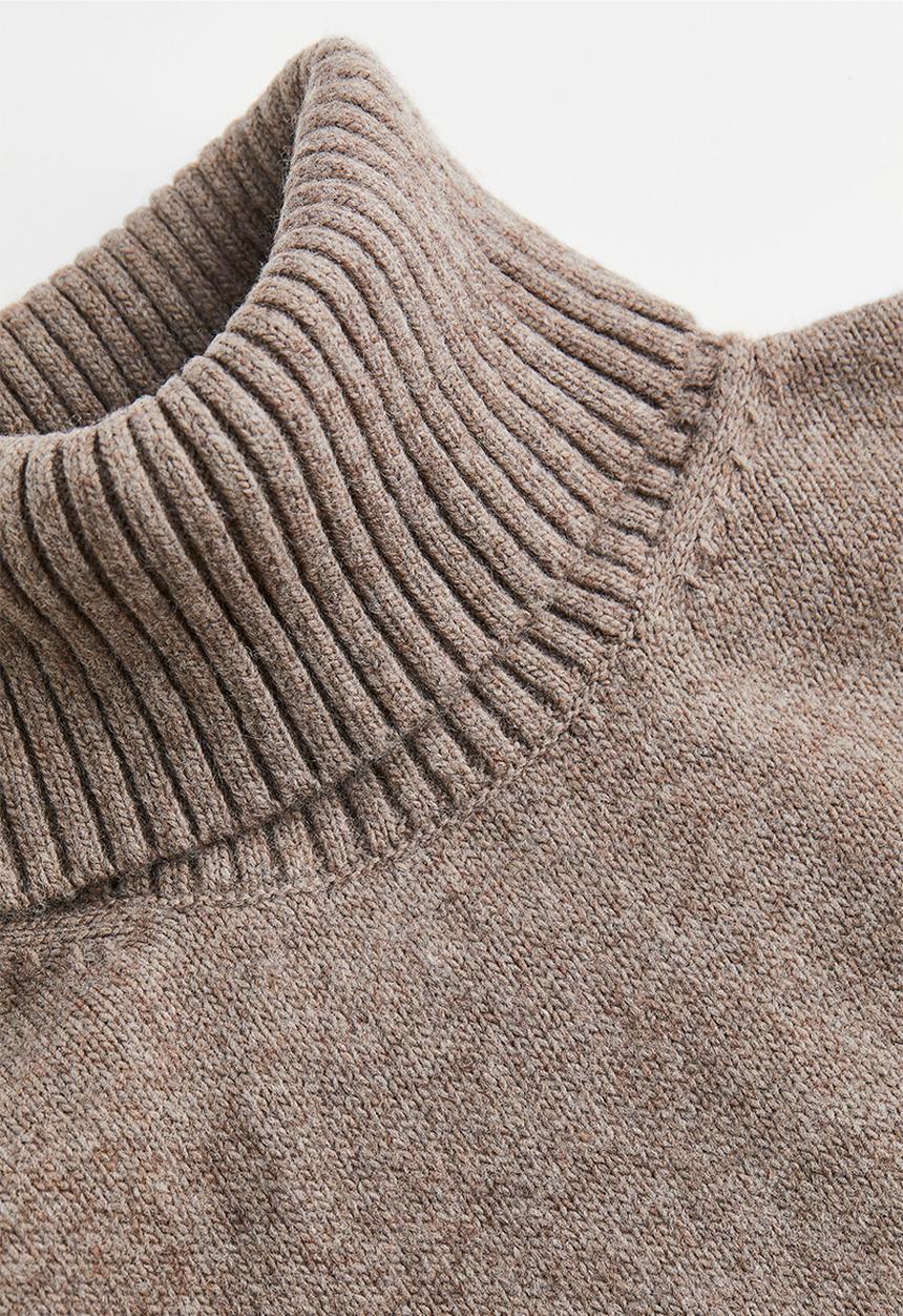 H&M - Oversized polo-neck jumper - dark mole