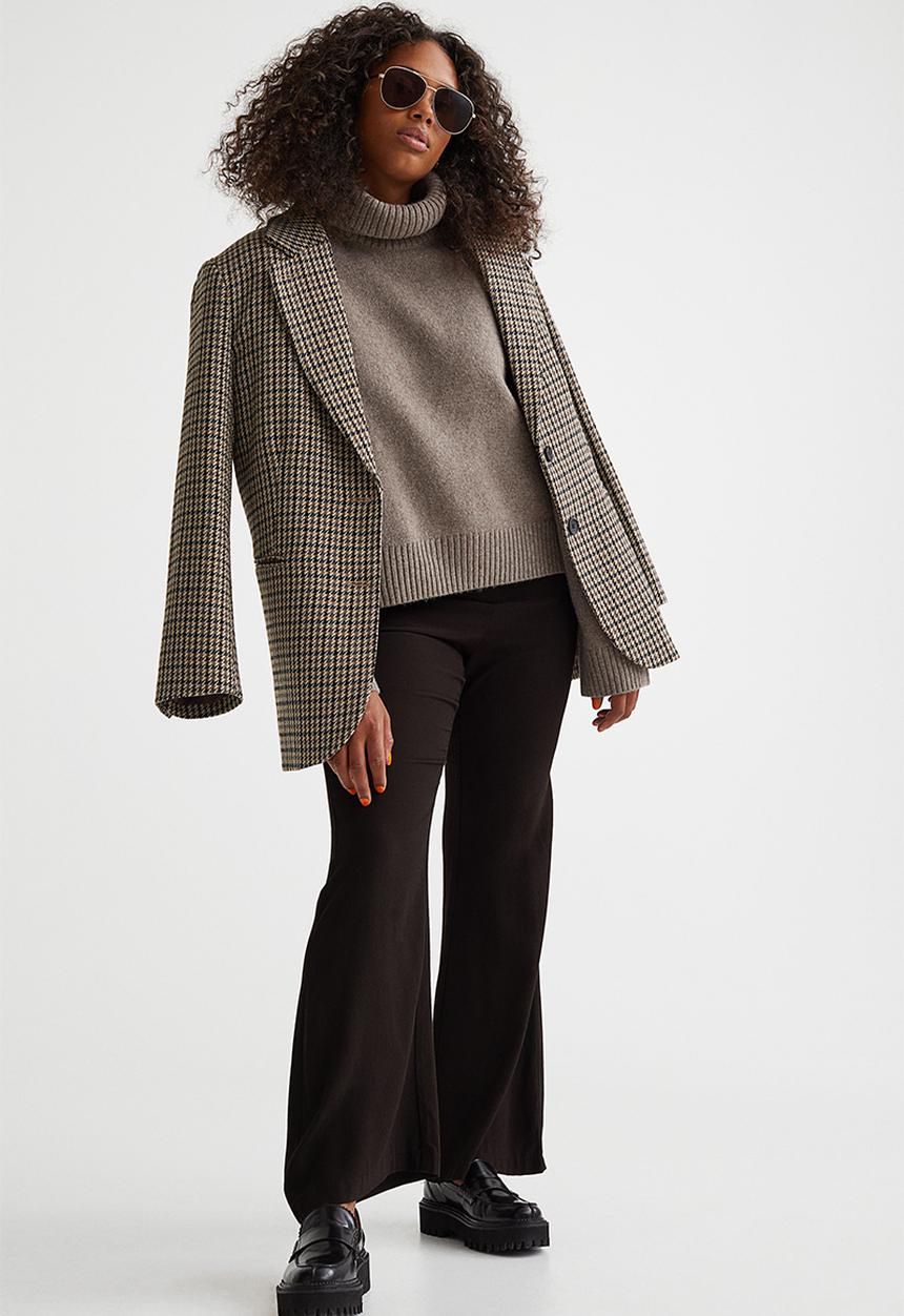 H&M - Oversized polo-neck jumper - dark mole