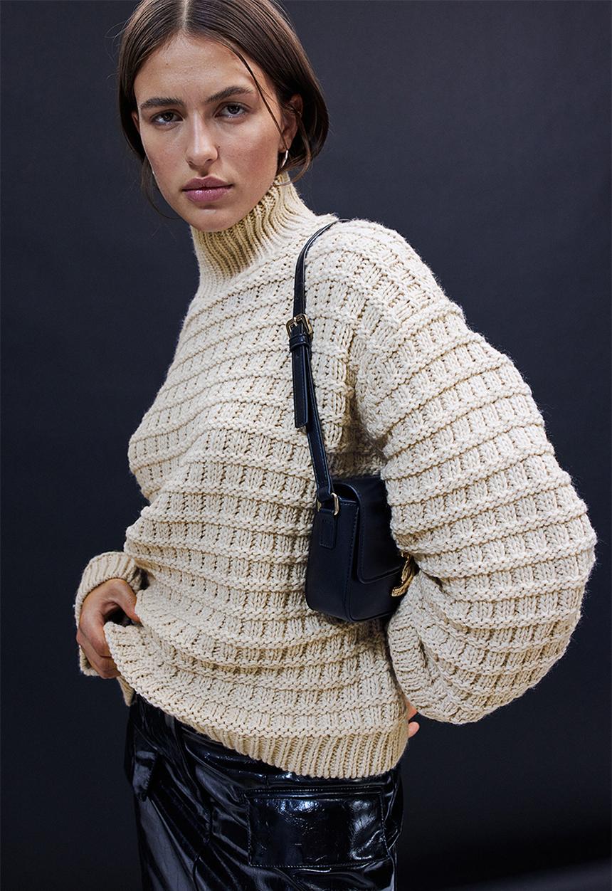H&M - Oversized turtleneck jumper - light beige