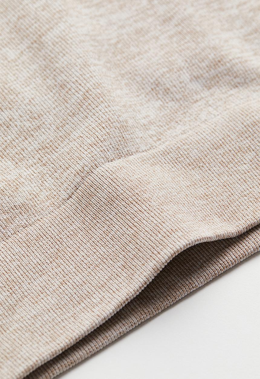 H&M - Thermolite® ribbed top - light beige marl