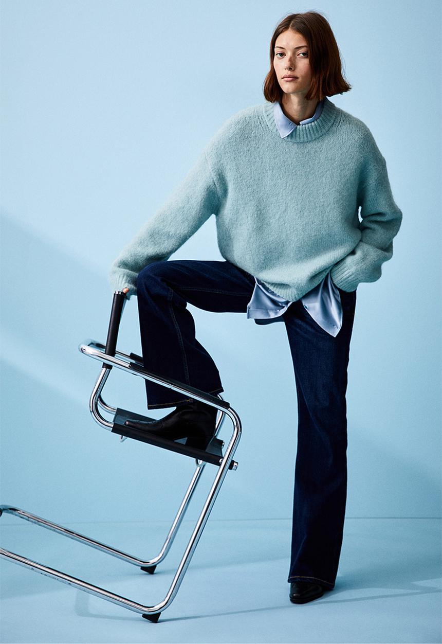 H&M - Oversized jumper - light turquoise