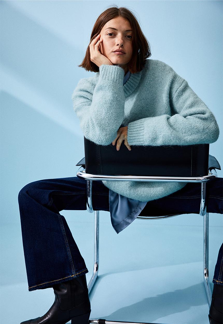 H&M - Oversized jumper - light turquoise